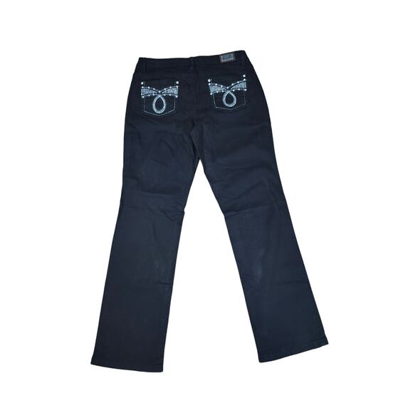 Earl Jean Women’s 8P Black Western Cowgirl Jeans Bling Bow Festival Country Chic - Picture 6 of 8